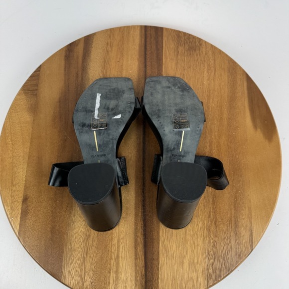 New Womens Dolce Vita Cataya Black Faux Leather Platform Slide Heel Sandal Sz 8 - Picture 7 of 8